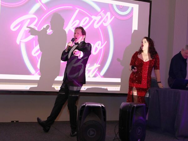 Paul Dicker and Sue Kelly perform during Bonkers Bingo 