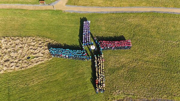 School children from Scoil Bhríde, Kill