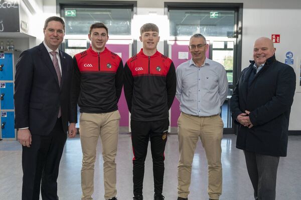 Martin Heydon TD, team manager Michael Healy, captain Eoin Johnson, selector Tom Nolan and Mark Wall TD Photo: Aisling Hyland