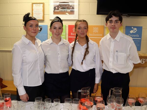 Welcoming the guests were Alannah Stone, Niamh Flynn, Aoife Hannon and Jamie Browne.