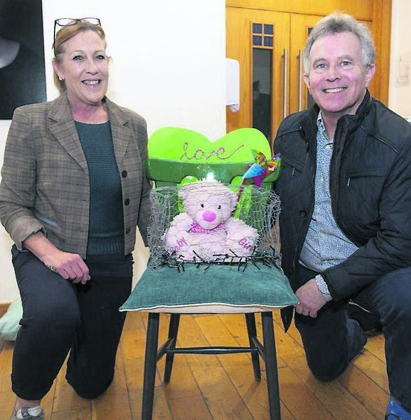 Clara Moonen with Seán Fleming TD at the 12 exhibition launch