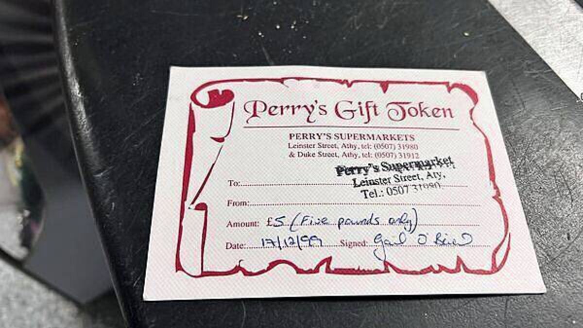 Kildare supermarket honours voucher from 26 years ago