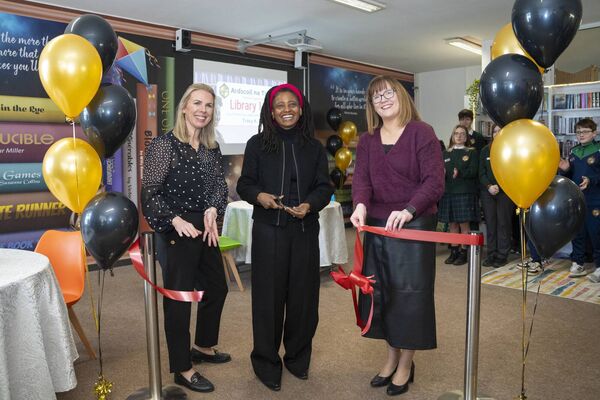 Library officially opened by Poet Tracy K Smith along with Kate Leahy and Pricipal Imelda Whelan
