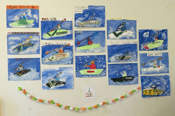 Some of the students' artwork inspired by Ian