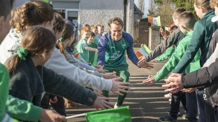 Kilkea NS pupils welcome Olympian Noel Hendrick