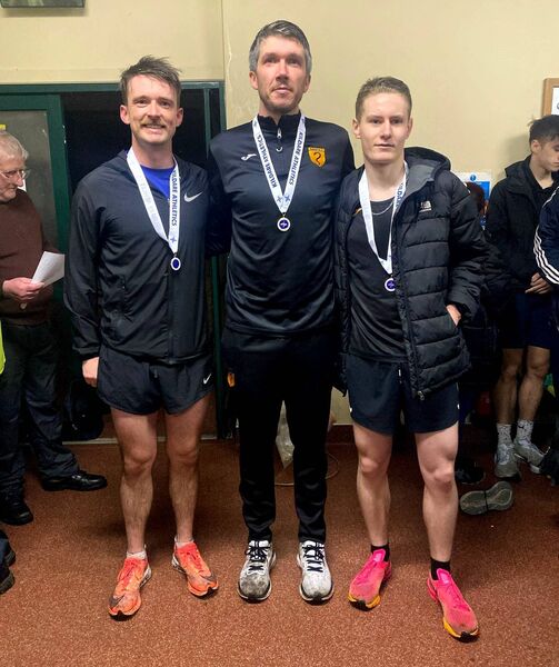 Top three in the men's novice: Eoin Murphy (2nd), Chris O'Sullivan (1st) and Adam Veighy (3rd). 