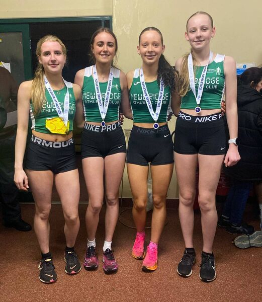 Newbridge AC winners of the ladies novice: Eve Dowling, Ciara Barrett, Eabha Brennan and Elsa Browne.
