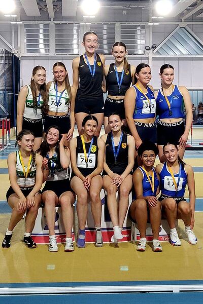 Naas AC winners of the girls u20 4x200m relay