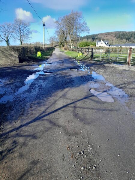 Some of the potholes on the road