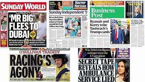 What the papers say: Sunday's front pages What the papers say: Sunday's front pages
