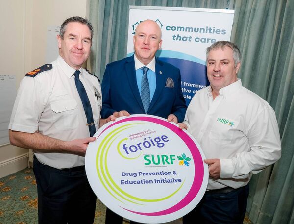 SUPT Oliver Hurley, Senator Aubrey McCarthy (Chairperson SURF) and Steven Joyce (South West Regional Drug and alcohol task force) SUPT Oliver Hurley, Senator Aubrey McCarthy (Chairperson SURF) and Steven Joyce (South West Regional Drug and alcohol task force)