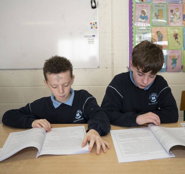 Cian and Callum do some proof reading