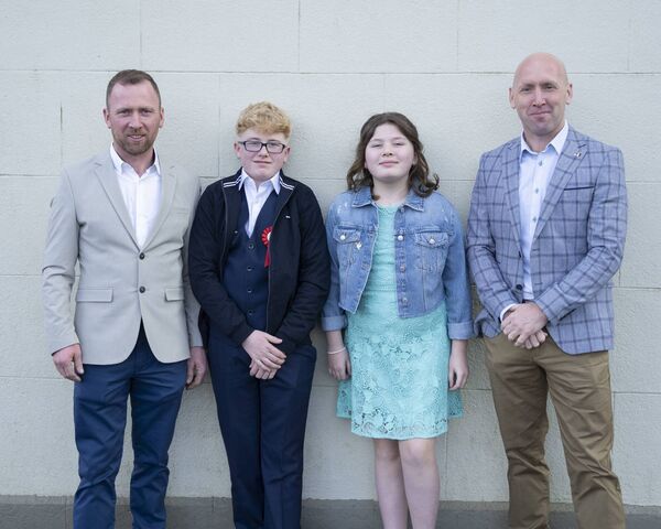 Confirmation day for Adam and Charley Moore