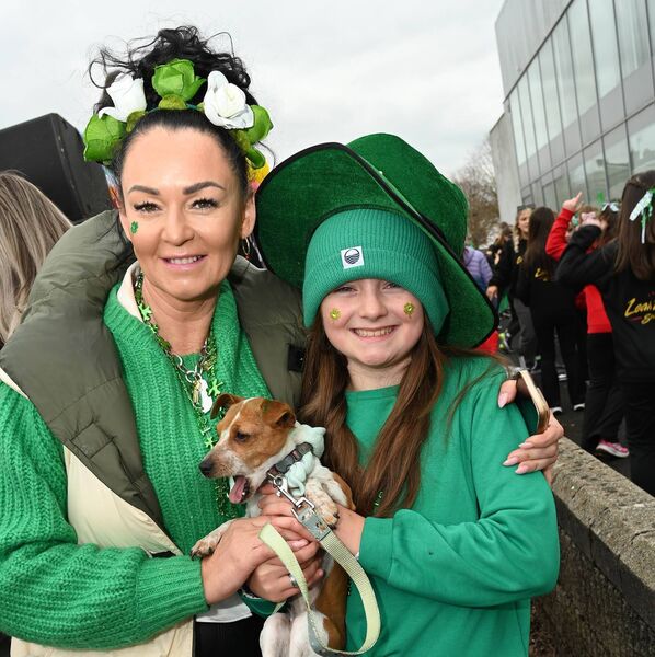 Sharon and Connie McDonnell and their dog Minnie 