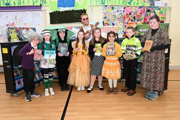 Fourth class pupils with school principal Vinny Thorpe 