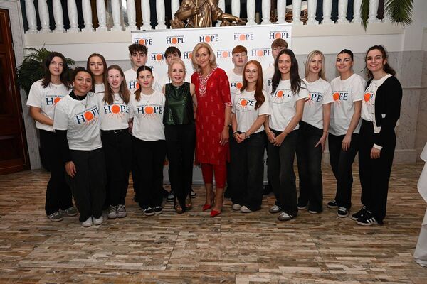At the Hope annual fashion show in Lawlor's Hotel, Naas were volunteers from Newbridge College and the Technological University Dublin along with Maura Fennin and and Sheela Zebedee Photos: Jimmy Fullam 