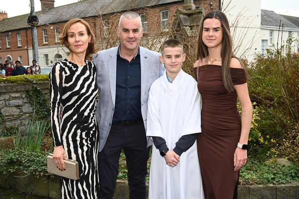Adam Gleeson with his family 