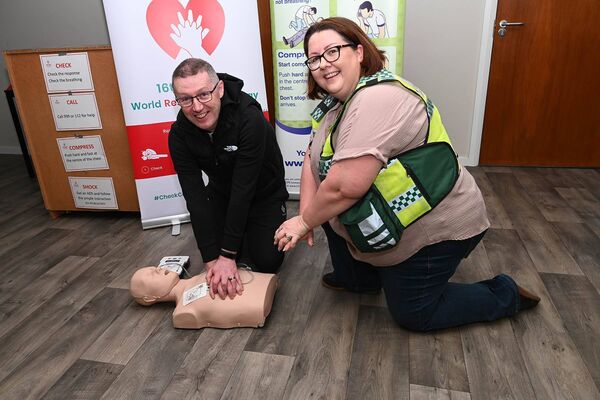 Joe Doolan Doing CPR with Ciara Dowling 