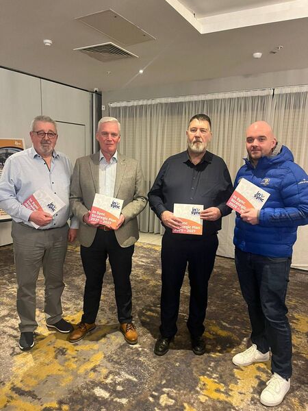 In Sync Chair Ger Conlon, Cllr Pat Balfe SD, Tom Dunne In Sync CEO, Aidan Farrelly TD SD