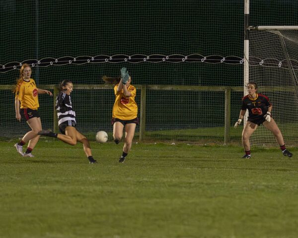 Sophie Ngai rifles home another goal for Kilcullen Photo: Aisling Hyland Sophie Ngai rifles home another goal for Kilcullen Photo: Aisling Hyland