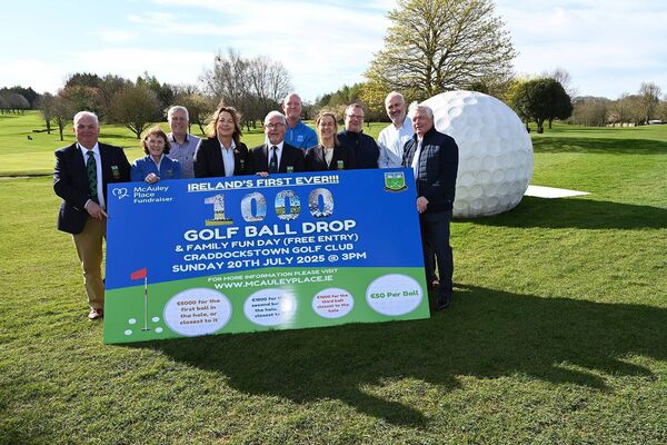 JP Smith, Vice Captain, Craddockstown GC Margaret O Gorman, Eric Blatchford ADM, Rita Doyle, Lady Captain Craddockstown GC John Cox Captain, Pat Beirne, Fiona Feeney Vice Lady Captain, Mark Hazzard, General Manager McCauley Place, Finbar Malone and Gay Nolan JP Smith, Vice Captain, Craddockstown GC Margaret O Gorman, Eric Blatchford ADM, Rita Doyle, Lady Captain Craddockstown GC John Cox Captain, Pat Beirne, Fiona Feeney Vice Lady Captain, Mark Hazzard, General Manager McCauley Place, Finbar Malone and Gay Nolan