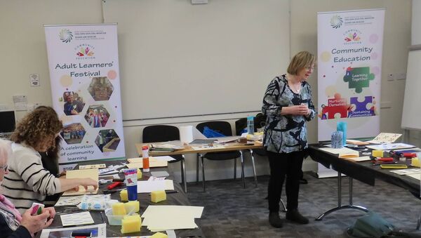 Craft Printmaking Workshop with Tutor Kathrina Hughes at Community Education Adult Learners' Festival