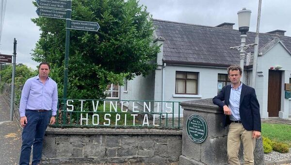 Minister Martin Heydon and cllr Ivan Keatley at St Vincent's Hospital