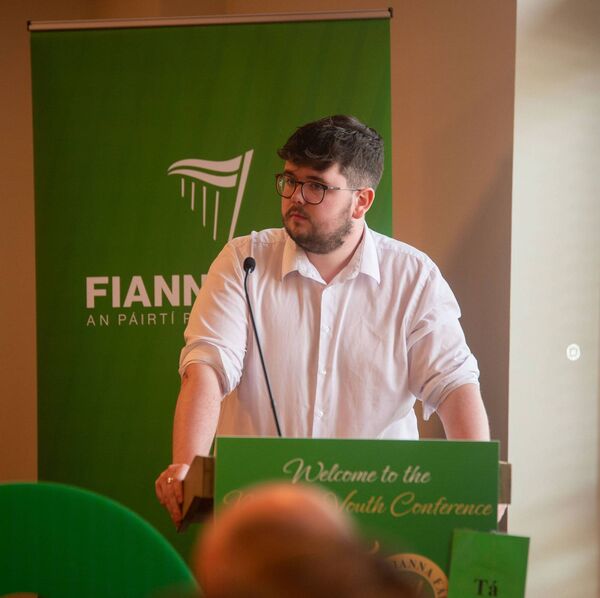 Eoin Crehan presenting his motion at the gathering