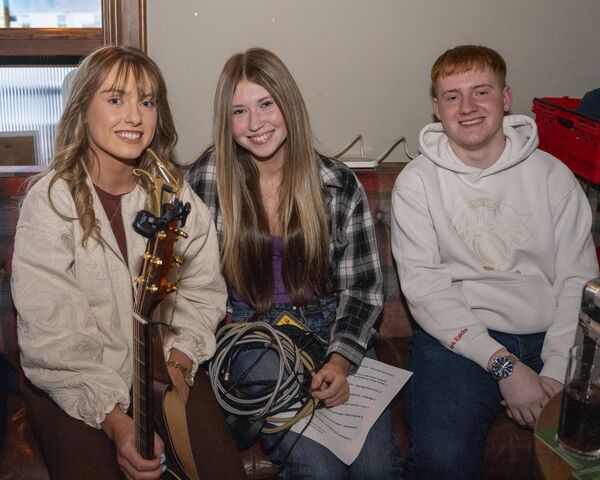 Aoife Coady, who played an acoustic cover of 'Dreams' by the Cranberries, with Hannah McCreanor and William Mulpeter
