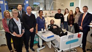 Kidney charity race jockeys visit dialysis unit Kidney charity race jockeys visit dialysis unit