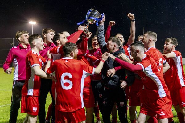 Great scenes among the Athy players Photo: Aisling Hyland
