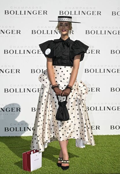 Genevieve Ryan from Roscommon a civil servant winner of the Bollinher Best dressed on the opening day of Punchestown 5 day racing festival Photos: Michael Chester 