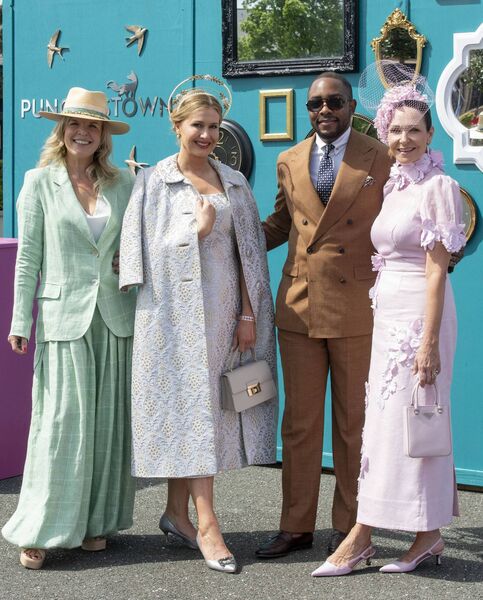 The Bollinger Style council judges Day 1 Marietta Doran, Roxanne Parker, Lawson Mpame, and Jess Colivet onthe opening day of Punchestown 5 day racing festival Photo: Michael Chester. 