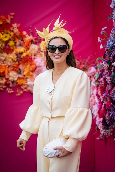 Bollinger Best Dressed winner Maria Osbourne on the day three of the Punchestown Festival