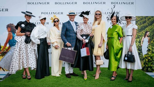 Bollinger Best Dressed Finalists (l-r) Genieve Ryan, Oniesa Owens, Maria Osbourne, Derek Daniels, Ciara Denvir, Paula Gannon, Breda Butler and Katie Young.