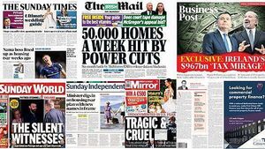 What the papers say: Sunday's front pages What the papers say: Sunday's front pages