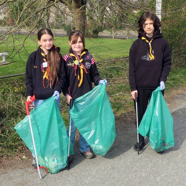 Sarah, Alice and Ryan helped with cleaning the community centre grounds in Kilcullen Sarah, Alice and Ryan helped with cleaning the community centre grounds in Kilcullen