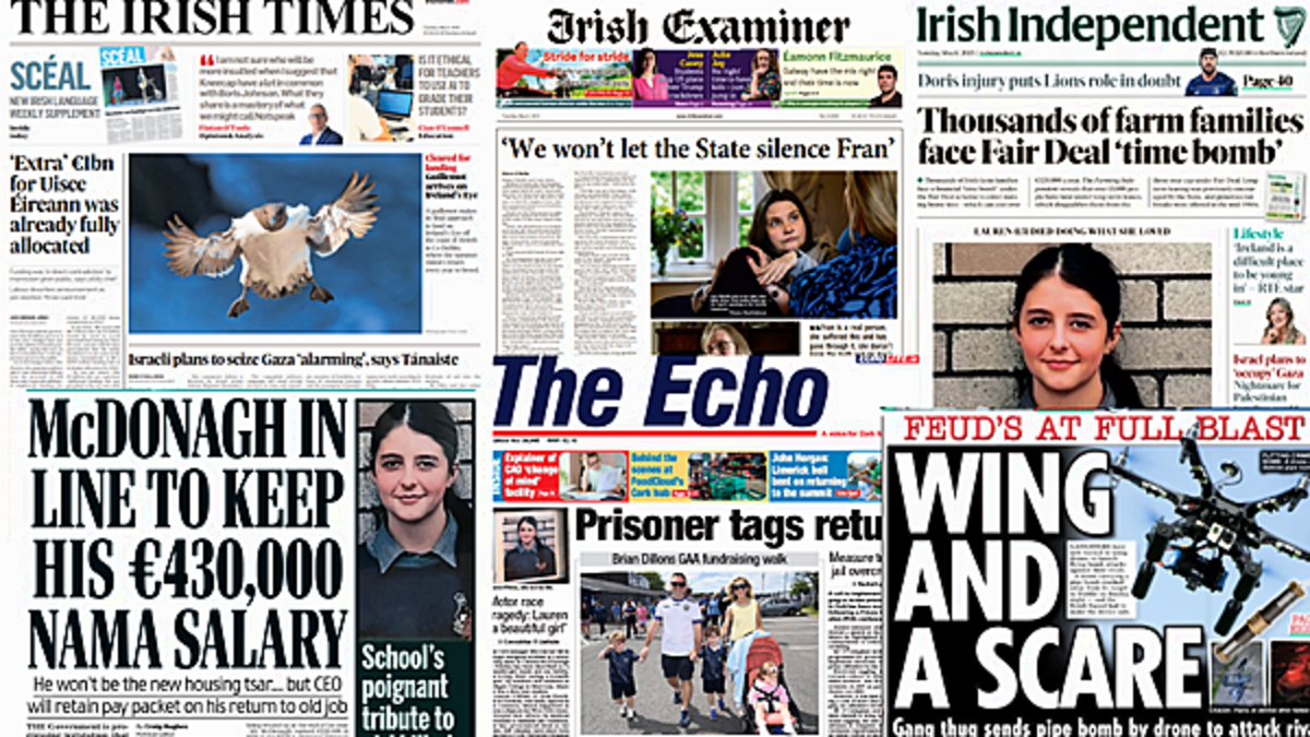 What the papers say: Tuesday's front pages