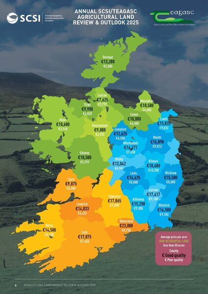 A map of land prices in 2024 A map of land prices in 2024