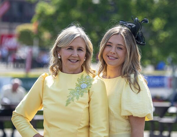 Dee Ahern and her daughter Millie Ahearn o Donnell at Punchestown Photo: Michael Chester 