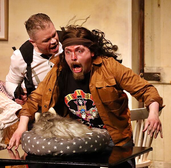 Adam Tracy's 'Davey' is hair-raisingly scared while Alan Clarke's 'Lieutenant' demands answers about the health of his beloved cat.