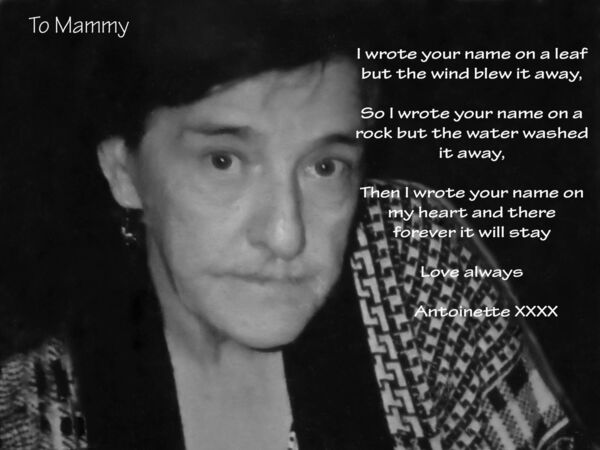 Antoinette's poem to her late mother