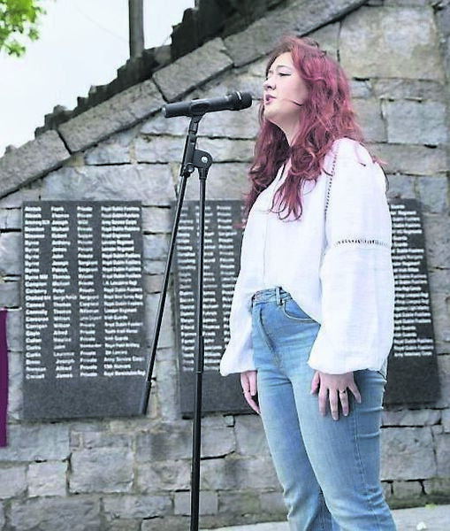 Makayla Farrell singing in St Michael's cemetery Makayla Farrell singing in St Michael's cemetery