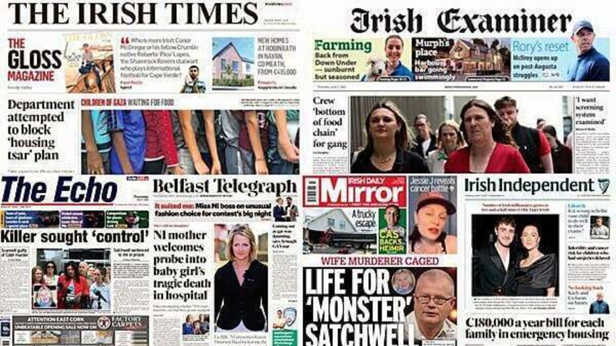 What the papers say: Thursday's front pages