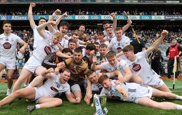 The Kildare team celebrate with the Joe McDonagh Cup Photo: ©INPHO/Bryan Keane The Kildare team celebrate with the Joe McDonagh Cup Photo: ©INPHO/Bryan Keane
