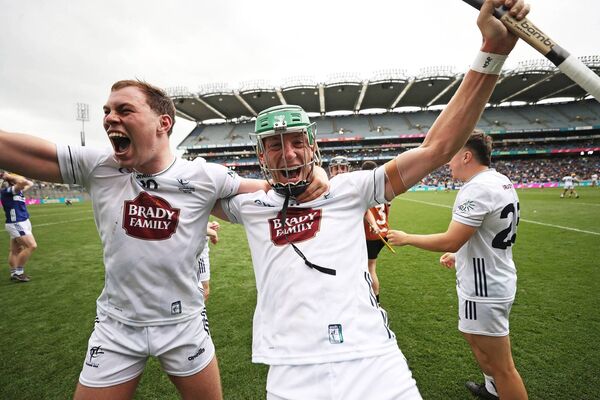 Jack Sheridan celebrates with Cathal McCabe after Kildare's wonderful McDonagh Cup win Photo: ©INPHO/Bryan Keane Jack Sheridan celebrates with Cathal McCabe after Kildare's wonderful McDonagh Cup win Photo: ©INPHO/Bryan Keane