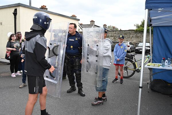 Demonstration of public order policing at Newbridge Garda Station Demonstration of public order policing at Newbridge Garda Station
