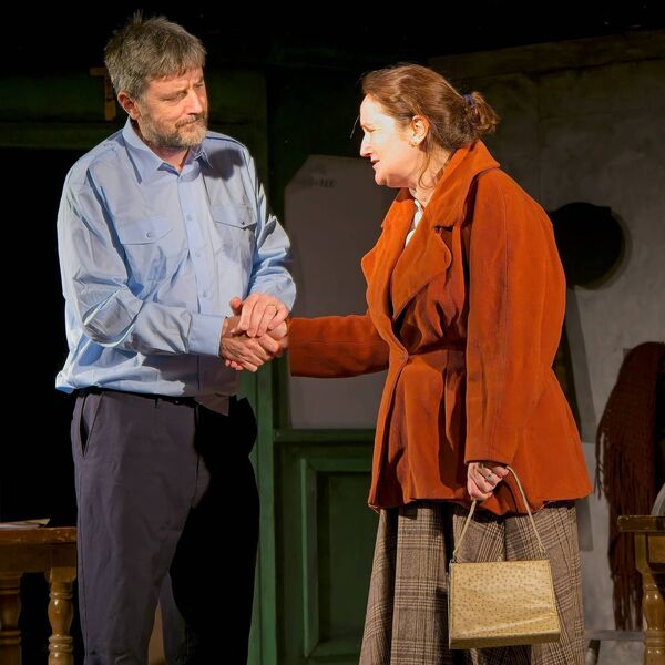 Damien Donegan as Garda Sgt. ‘Cathal O’Sullivan’ and Denise Gardiner as ‘Mary Moyne’ in rehearsals for a scene in KMDS production of ‘A Fetch of Loneliness’ Damien Donegan as Garda Sgt. ‘Cathal O’Sullivan’ and Denise Gardiner as ‘Mary Moyne’ in rehearsals for a scene in KMDS production of ‘A Fetch of Loneliness’