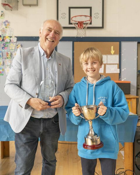 Overall winner Noah Murphy with local author John MacKenna