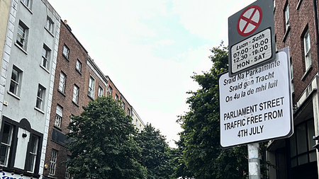Dublin's Parliament Street is now traffic free